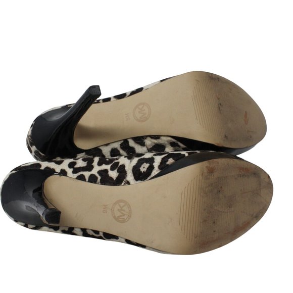Michael Kors Womens Size 9 M Leopard Print Calf Hair Lonna Pumps Heels Platform - Picture 12 of 14